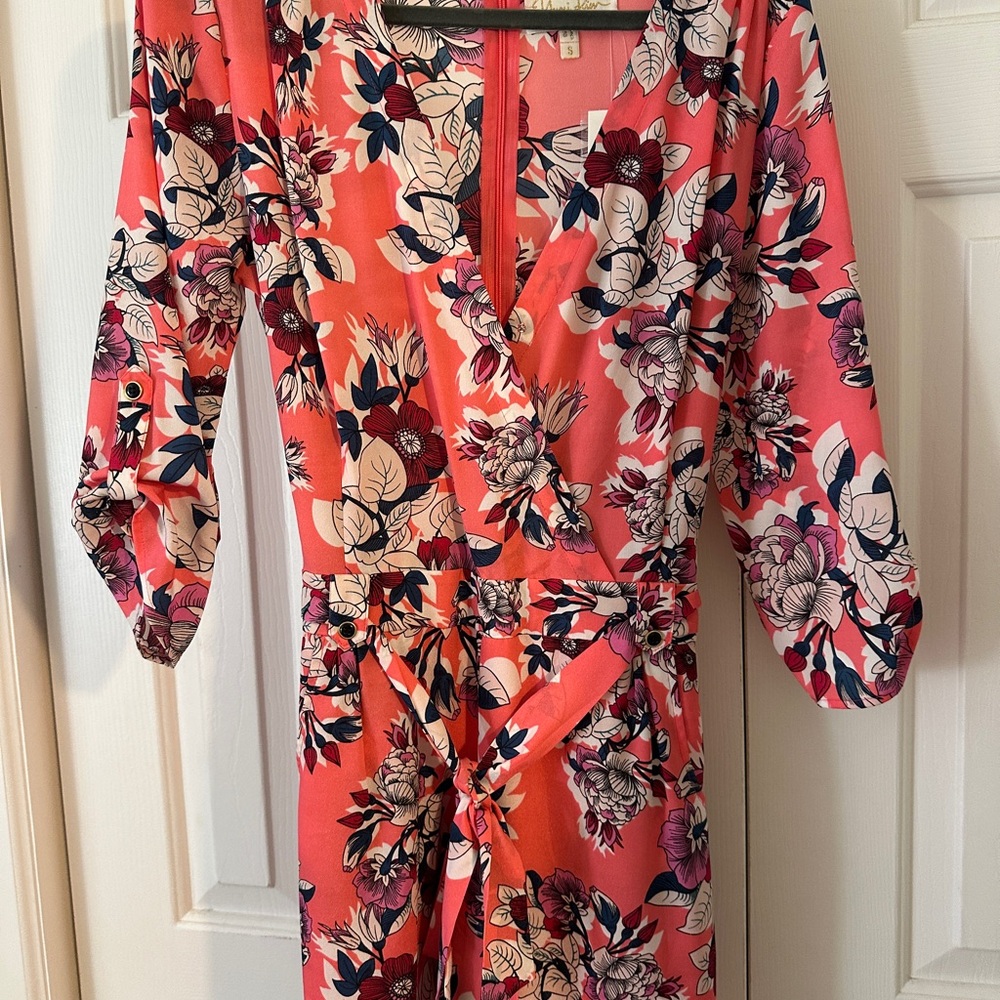 Yumi Kim Floral Print Romper - Coral